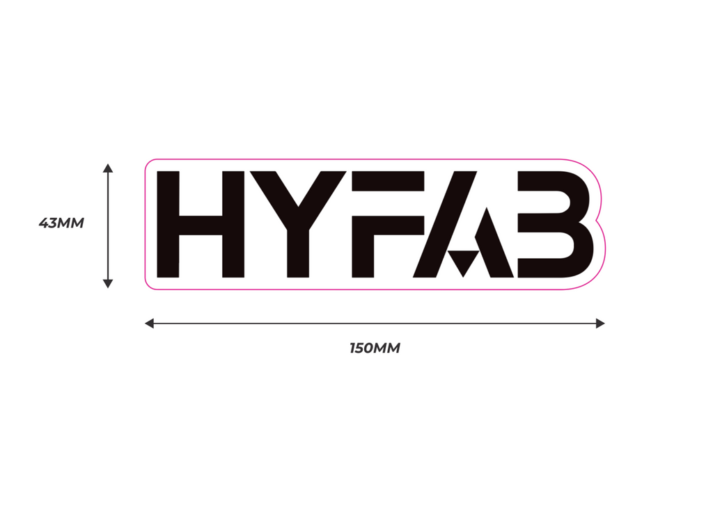 HYFAB - Die Cut Sticker (Black on White)