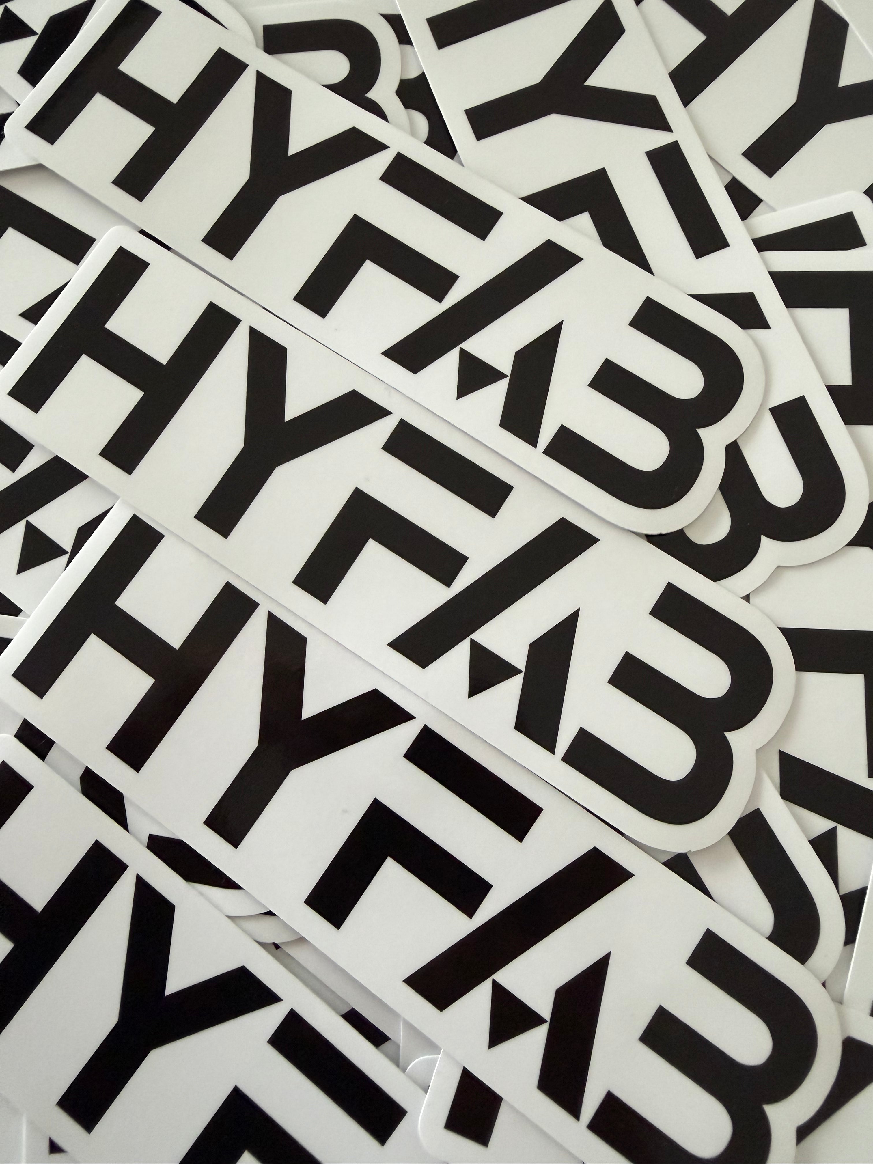 HYFAB - Die Cut Sticker (Black on White)