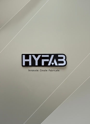 HYFAB - Die Cut Sticker (White on Black)