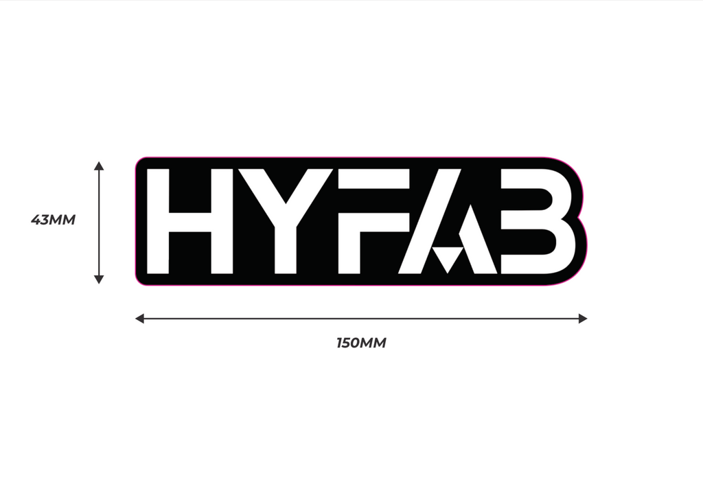HYFAB - Die Cut Sticker (White on Black)