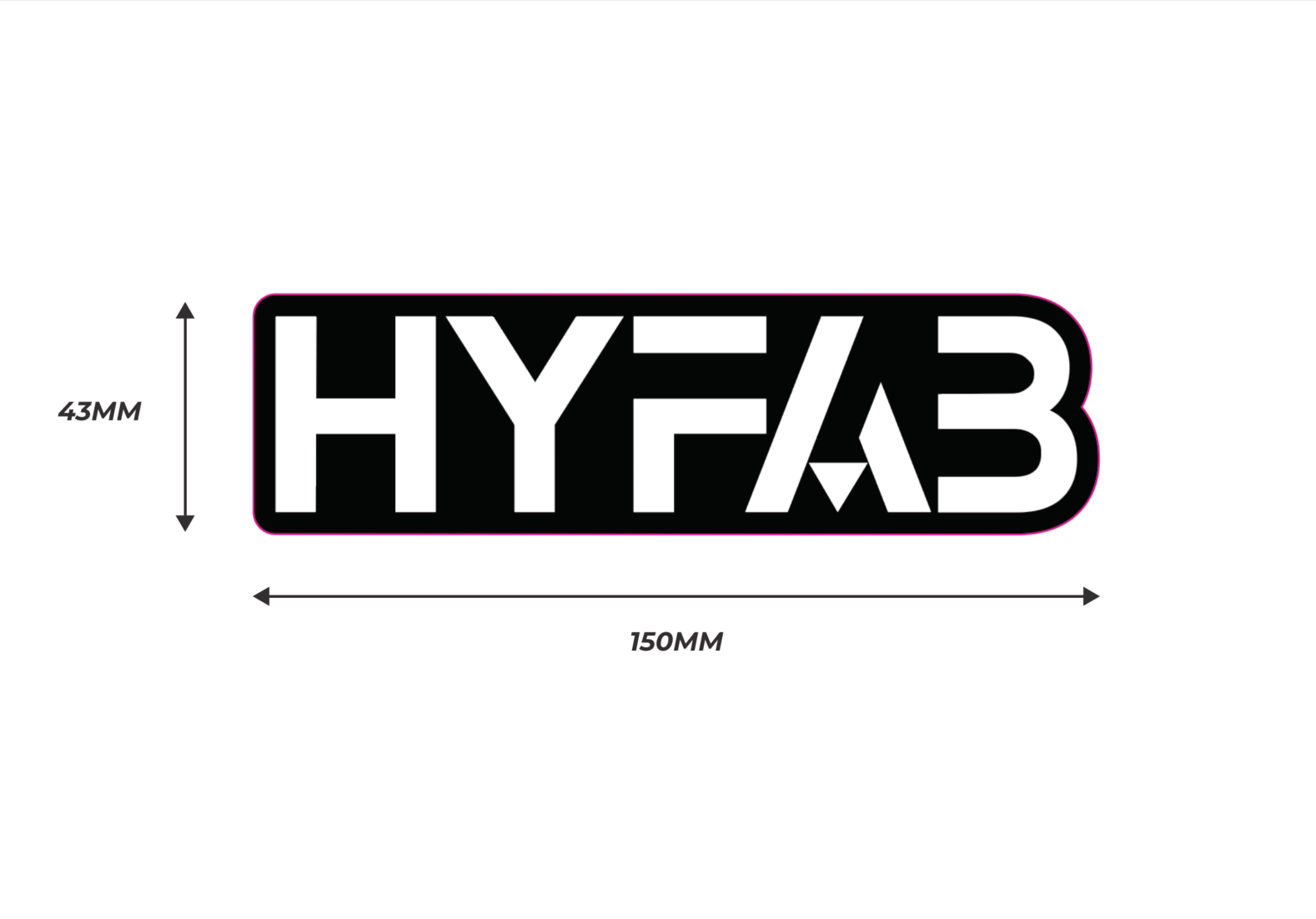HYFAB - Die Cut Sticker (White on Black)